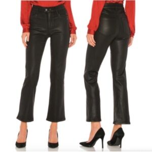 Paige Claudine Kick Flare in Black Fog Luxe Coating Size 27